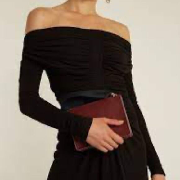 Altuzarra Imogene Ruched Off-the-shoulder Italian Midi Dress Size FR40 - Picture 7 of 16